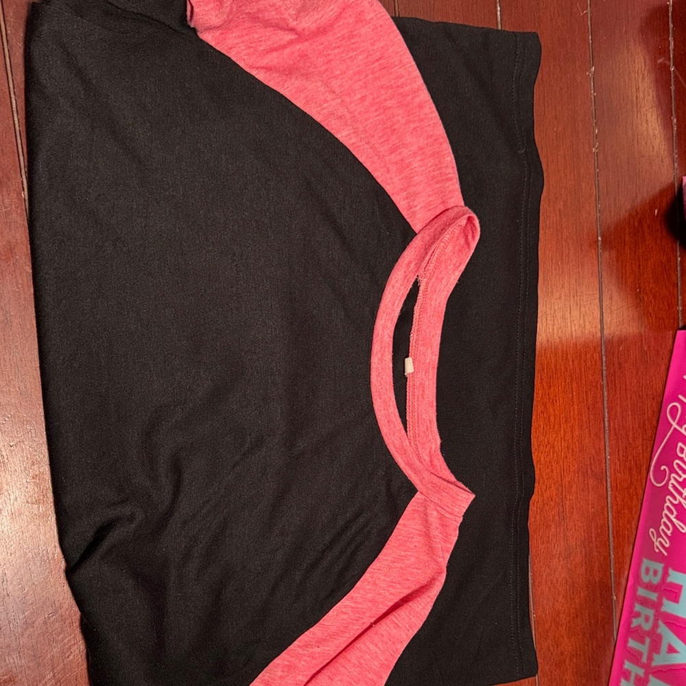 Black and Pink Colorblock Top